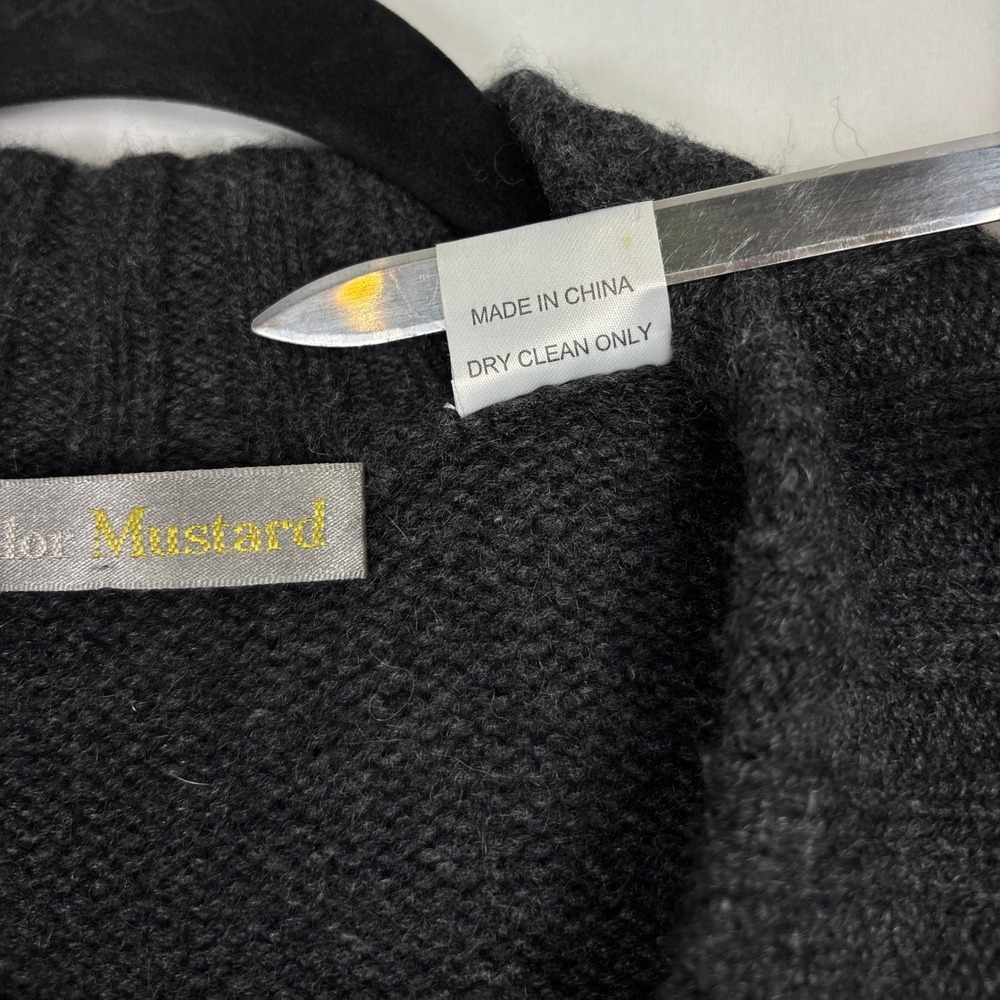 The Color Mustard Cashmere Long Sweater Vest Womens Small Gray Luxury Minimalist - Picture 9 of 13